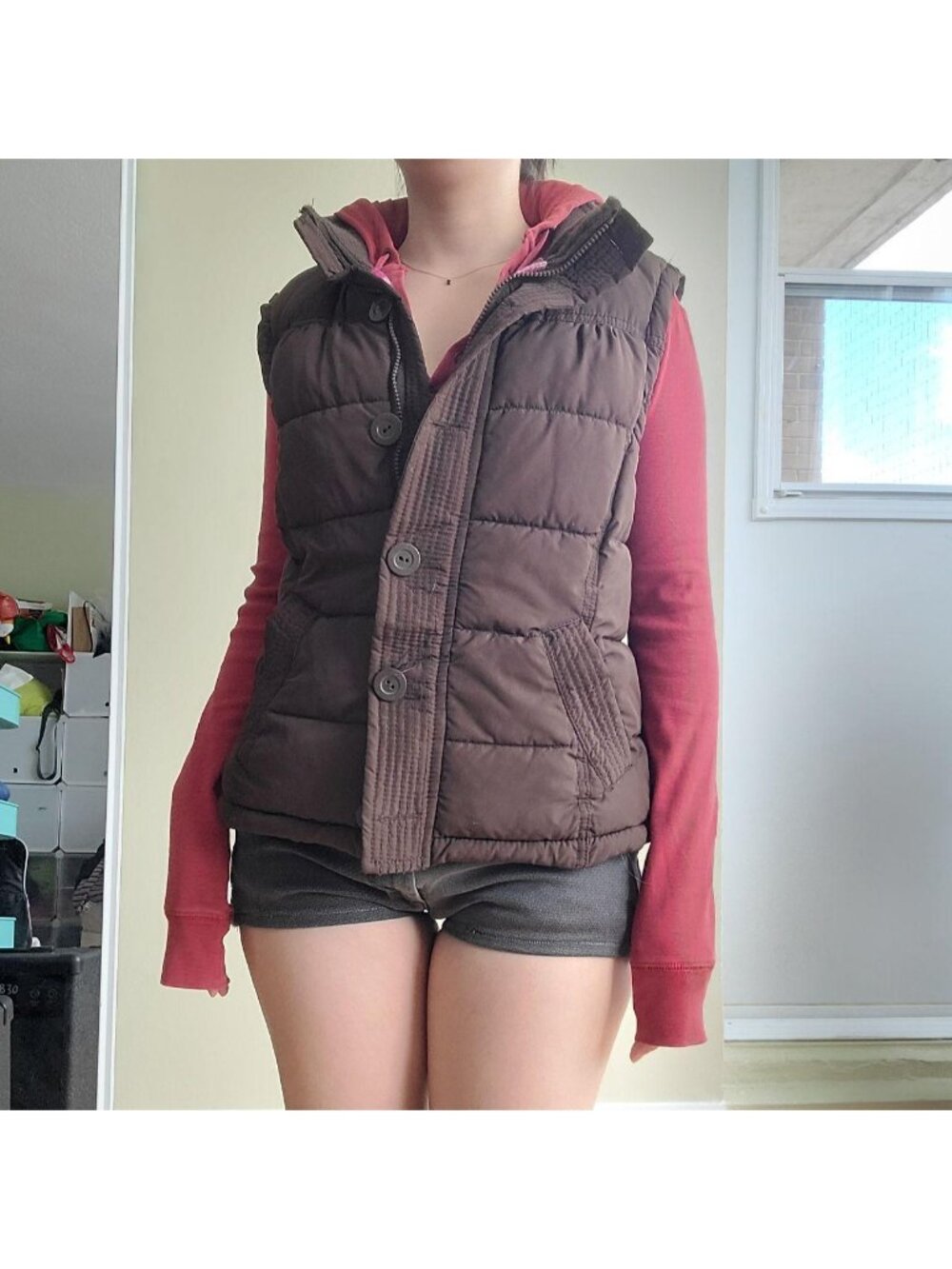 Vintage Aeropostale Polyester Plaid Padded Utility Puffer Vest Aesthetic Gift